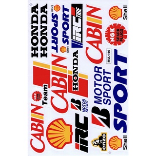 สติกเกอร์แต่งรถ ติดรถยนต์ รถมอเตอร์ไซค์ หมวกกันน็อค โลโก้ สปอนเซอร์ Racing sticker Sponsor ขนาด 27 x 18 cm ST267