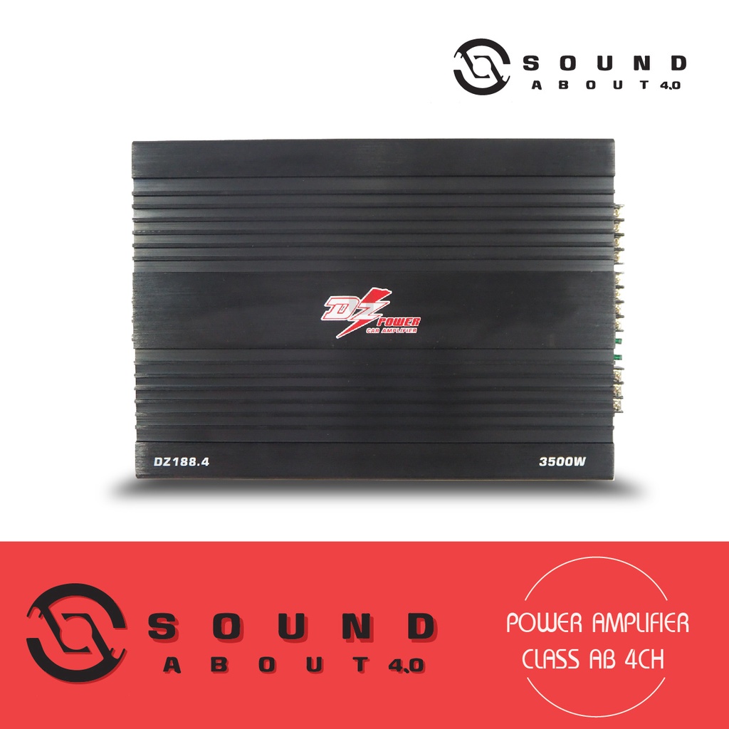 เพาเวอร์แอมป์ คลาส AB 4 ชาแนล 3500 วัตต์ DZ Power รุ่น DZ-188.4 สำหรับขับเสียงกลางและเสียงแหลม คุณภาพคับแก้ว ราคาเบา