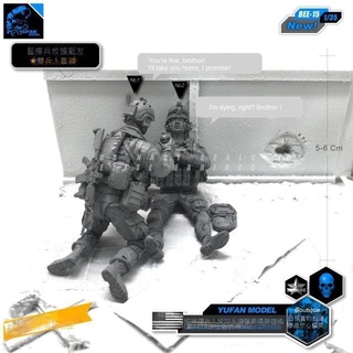 1/35 Modern US Army Rescue Corps Status Soldier ทหารเรซิ่น GK ประกอบฟิล์มสีขาว BEE-15