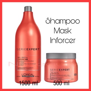 Loreal shampoo inforcer 1500 ml + masque 500 ml ลอรีอัล อินฟอร์เซอร์ แชมพู และ มาส์ก serieexpert b6 biotin ไบโอติน บี6