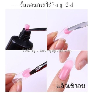 Poly gel ต่อเล็บ แบบจัดเซ็ต โพลี่เจล 1หลอด +Slip Solution+พู่กัน+Dual Form บล็อคต่อเจล hD0S