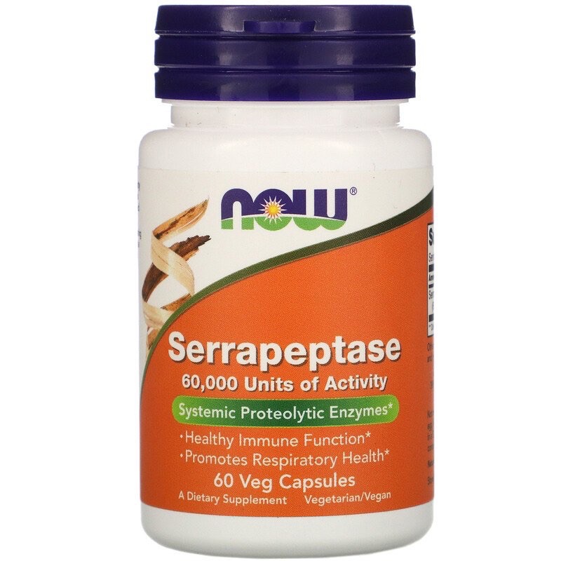 New USA 🇺🇸Now Foods, Serrapeptase, 60 Veg Capsules