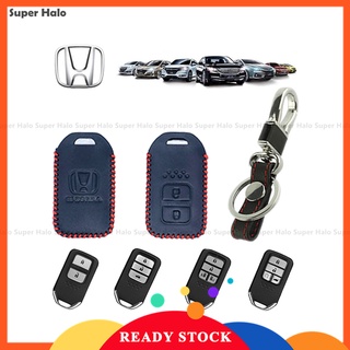 【New】100% Genuine Leather Key Cover For Honda City HRV BRV JAZZ CRV ACCORD CIVIC