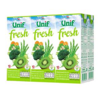 ยูนิฟ เฟรช น้ำผักผลไม้รวม ผสมผักใบเขียว40% ขนาด 180ml ยกแพ็ค 6กล่อง UNIF FRESH MIXED GREEN VEGETABLE JUICE