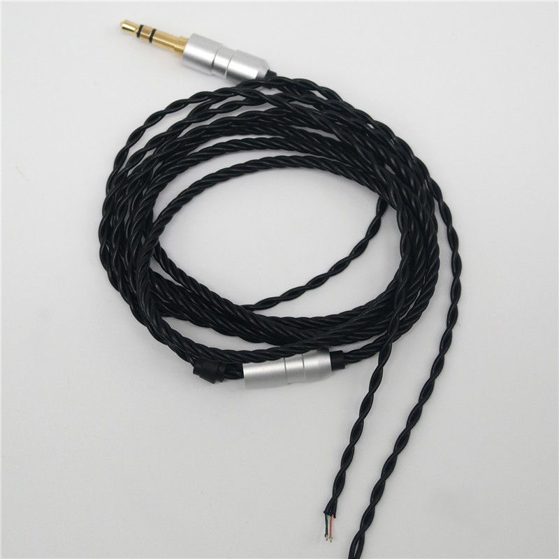 สายหูฟัง DIY กึ่งสำเร็จ 3.5mm สายถัก 4 เส้น