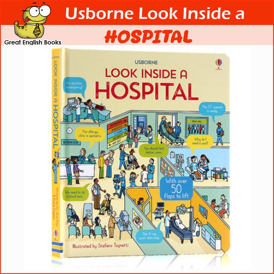 พร้อมส่ง บอร์ดบุ๊ค Usborne Look Inside A Hospital Board book