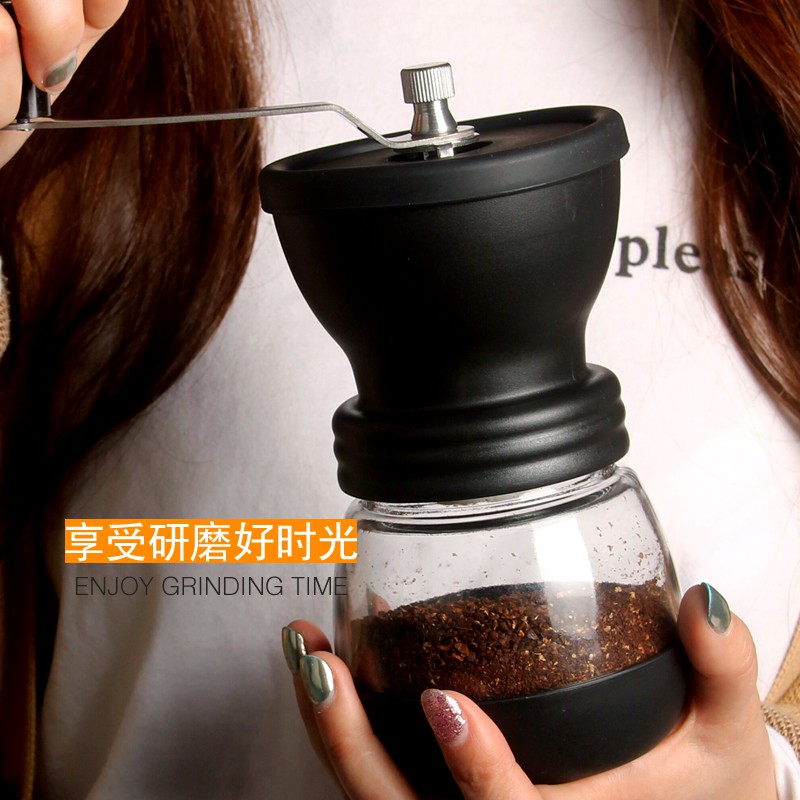 เครื่องบดเมล็ดกาแฟแบบมือหมุนเครื่องบดเมล็ดกาแฟน้ำซักผ้าในครัวเรือนขนาดเล็กผงกาแฟสดบดมือเครื่องชงกาแฟ