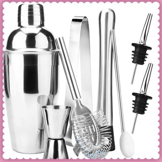 Stainless Steel Cocktail Shaker Bar Set Tools With Martini Mixer Double Measuring Jigger/Mixing Spoon/Liquor Pourers/Mud