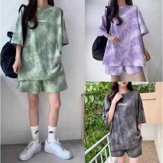 ชุดเซตเสื้อยืด+กางเกงขาสั้น สีลายหินอ่อนมาแรง เท่ห์สตรีทมากๆ…