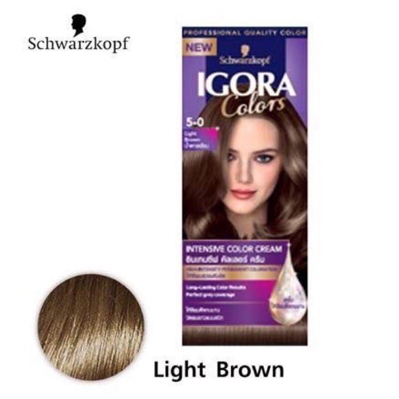 Schwarzkopf Igora Colors  5-5 Cacao น้ำตาลอ่อนแระกายทอง ครีมเปลี่ยนสีผม ชวาร์สคอฟ อีโกร่า คัลเลอร์