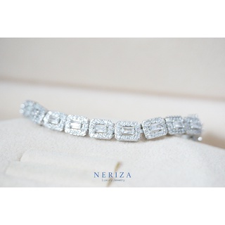 Neriza Jewelry/ข้อมือเพชรสังเคราะห์ เกรดพรีเมี่ยมประกายไฟเทียบเท่าเพชรแท้ จัดส่งฟรี NB035