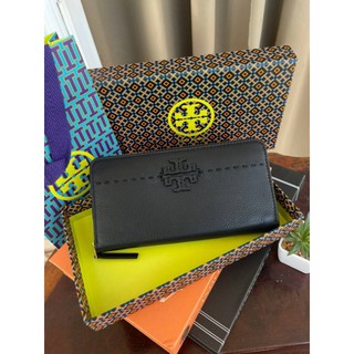 📮@1,940.-🔥🔥SUMMER SALE (ลดอีก 7 %)🔥🔥💯TORY BURCH MCGRAW ZIP CONTINENTAL WALLET กระเป๋าสตางค์หนังผิววัว