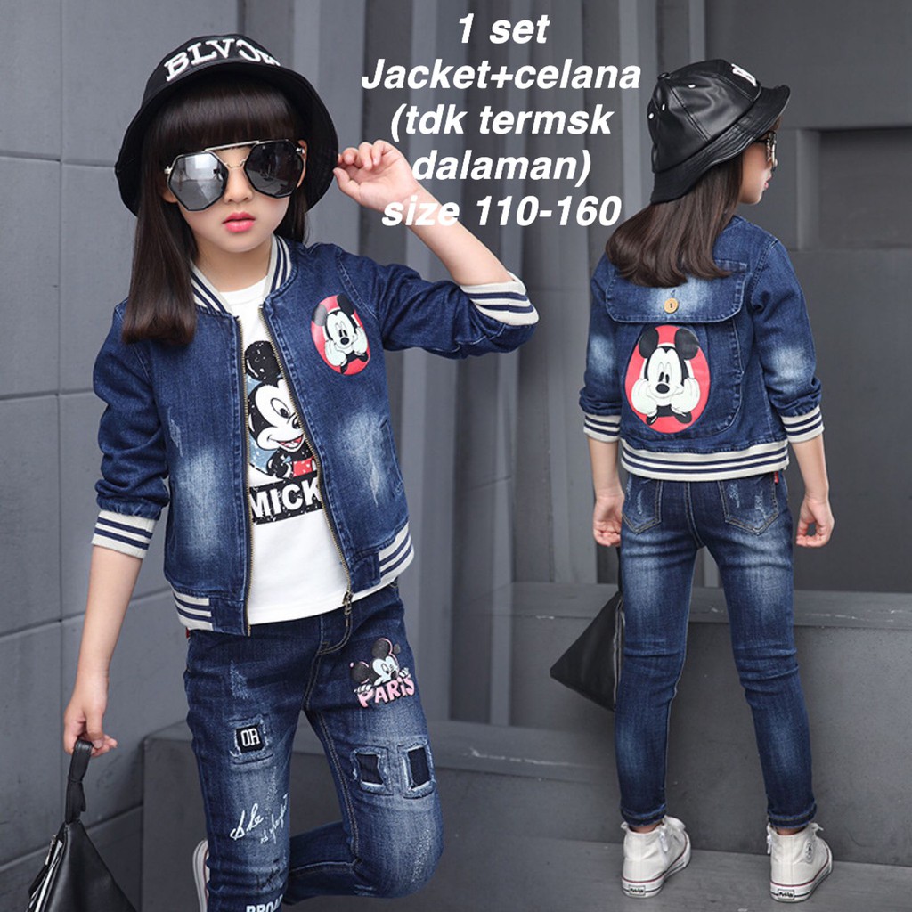 (LOLI-JKT) JK-03 MICKEY MOUSE JACKET & PANTS CAN BE A BAG 110-160