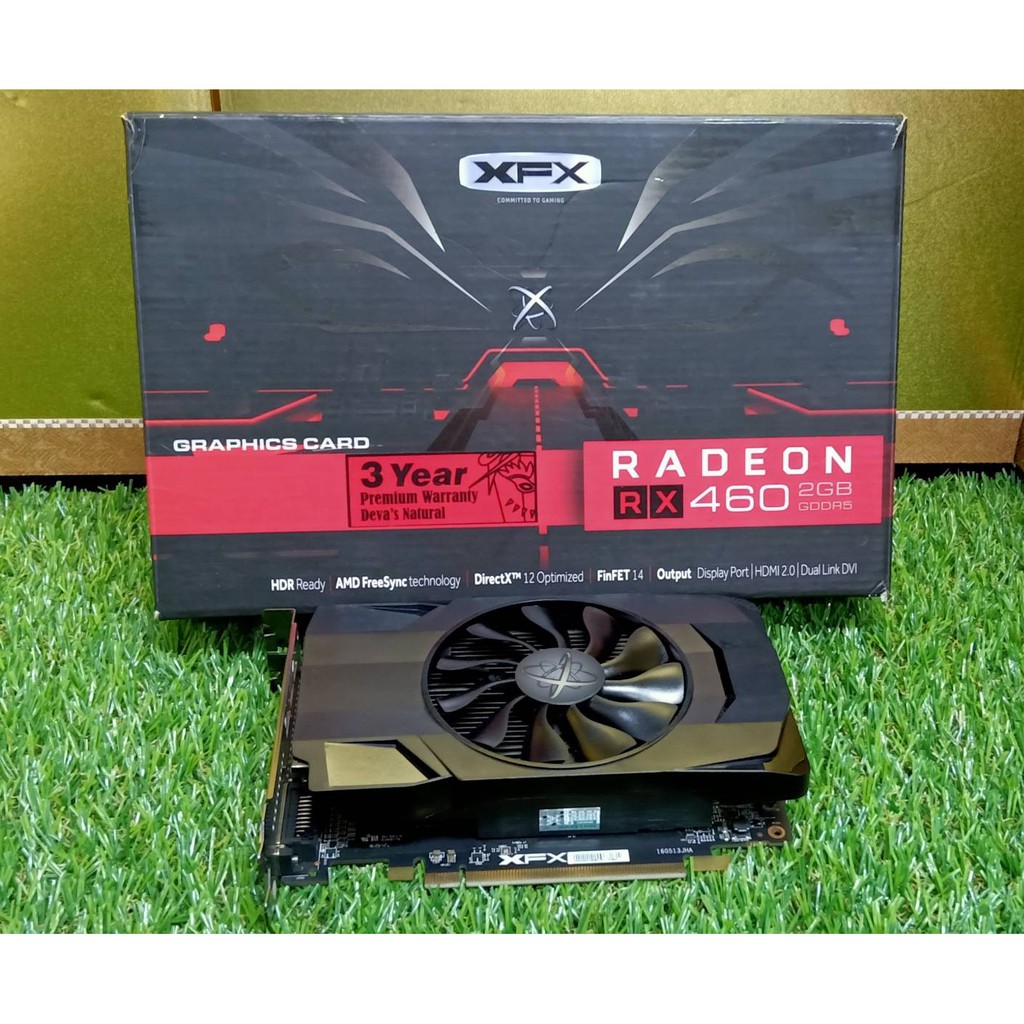การ์ดจอ XFX รุ่น AMD Radeon RX 460 2GB DDR5 ต่อไฟเลี้ยง 6 pin (no box) มือสอง ไม่มีกล่อง