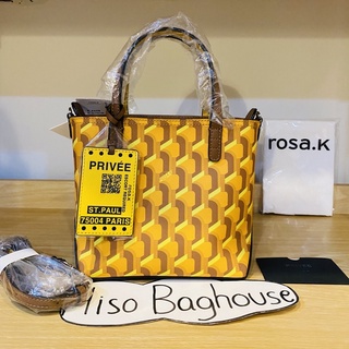 ROSA K แท้💯% TRAPEZE MONOGRAM MINI TOTE YELLOW