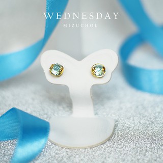 MIZUCHOL ต่างหูพลอยเสริมดวงวันพุธ Lucky me Earrings (Weds) - Blue Topaz