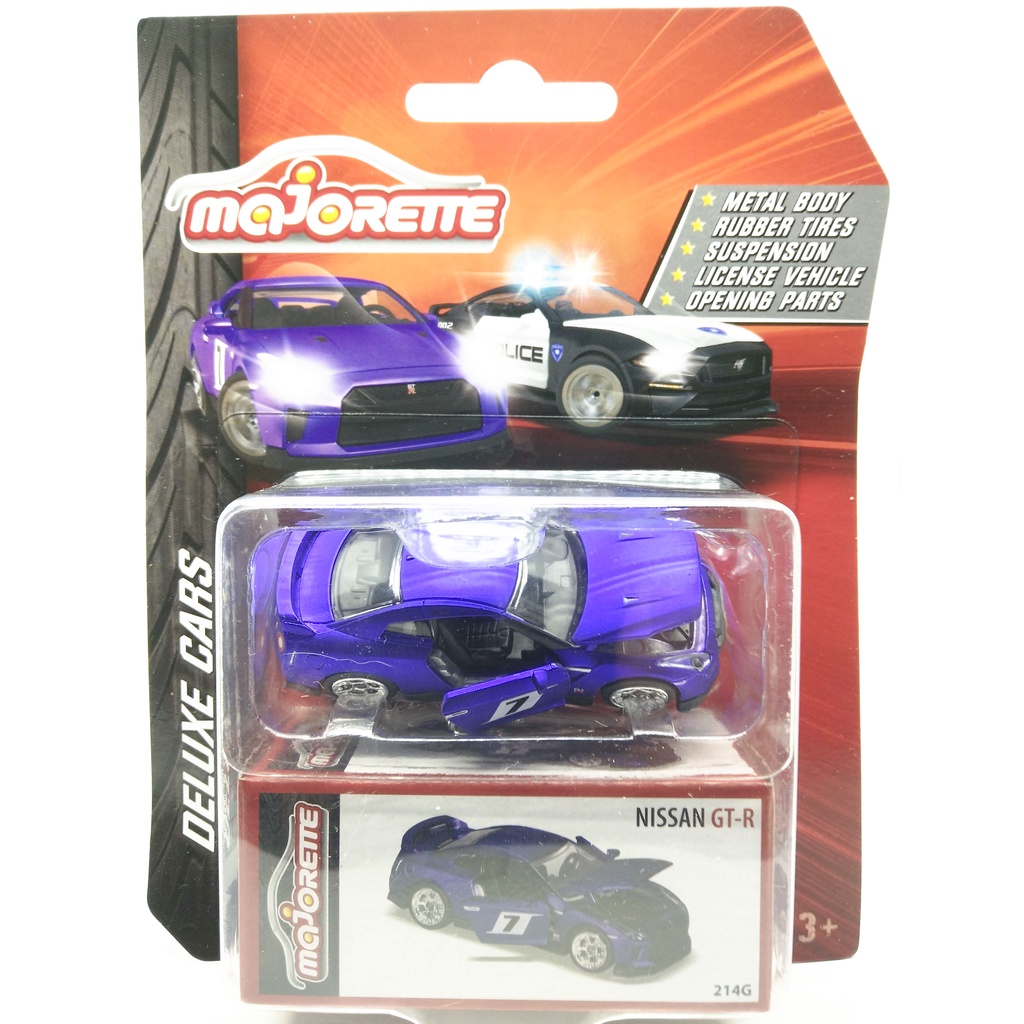 Majorette Nissan GT-R R35 - no.7 - Deluxe Car Series - Satin Purple Color /Wheels RT5Y /scale 1/61 (