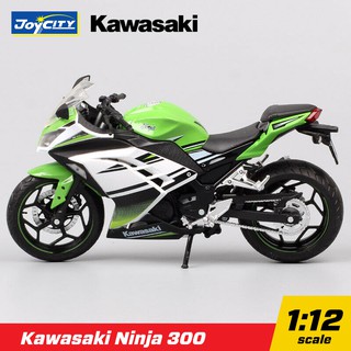 โมเดลรถ บิ๊กไบค์ Kawasaki Ninja 300 สีเขียว-ขาว สเกล 1:12 แบรนด์ JoyCity ( Automaxx )