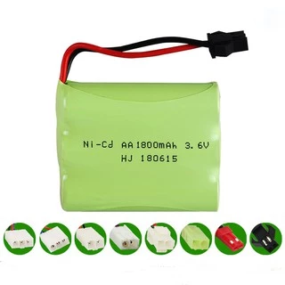 แบตเตอรี่ แบตเตอรี่รถบังคับ Ni-MH 3.6 V 1800 mAhเต็ม แจ็ค SM