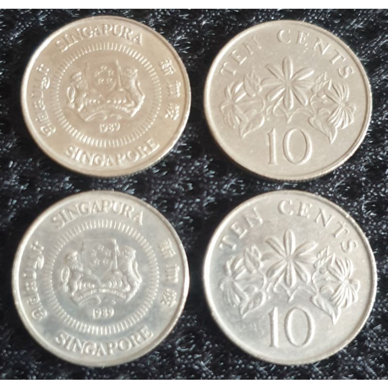เหรียญสิงคโปร์ 10 cents ปี 1989