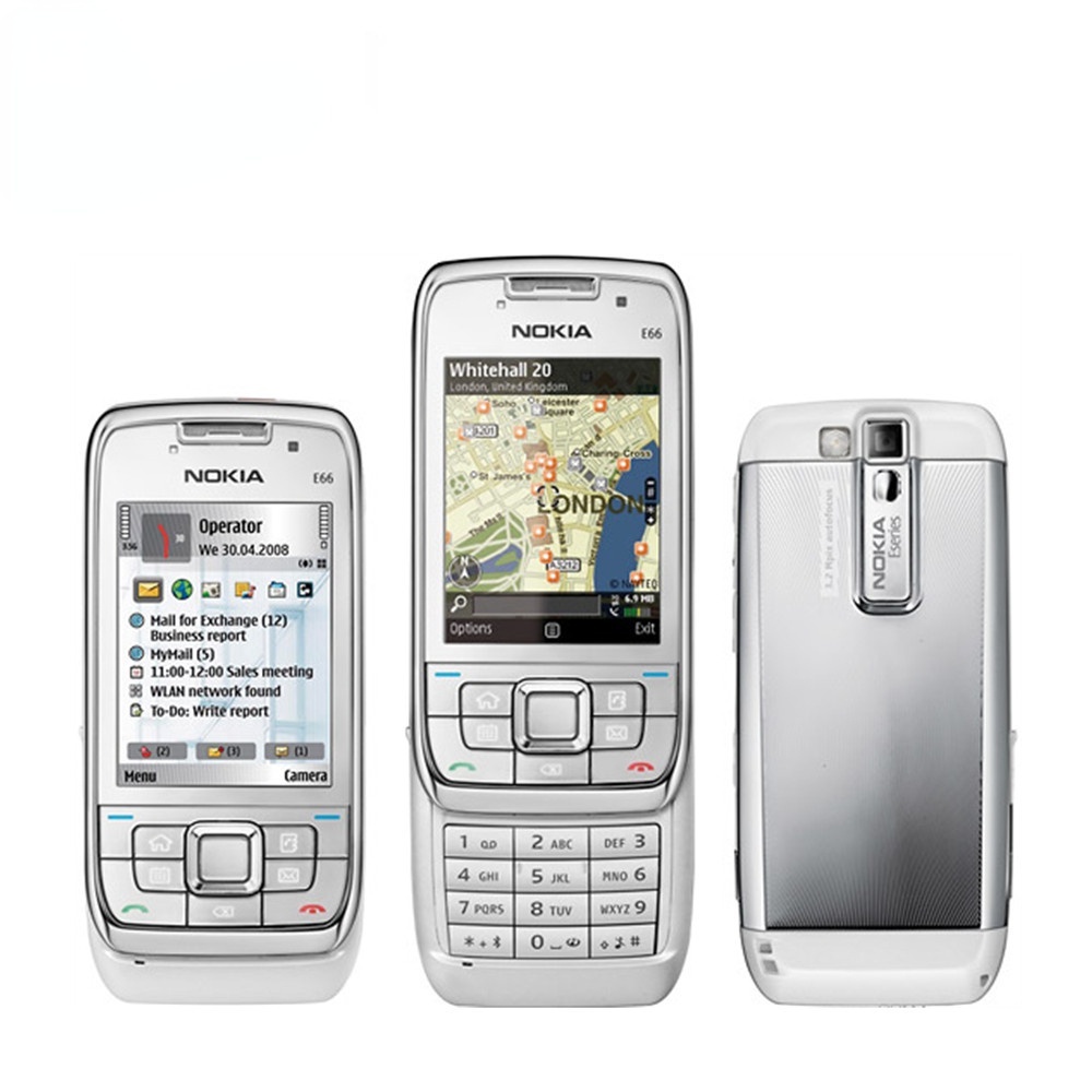 ปลดล็อค Nokia E66 Slider โทรศัพท์ Original E66 GSM WIFI บลูทูธ 3.15MP กล้อง 2G 3G โทรศัพท์มือถือ