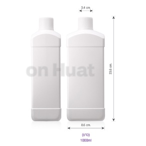 (แพค 10 ชิ้น) ขวดน้ำยาล้างห้องน้ำ PE ทรงสี่เหลี่ยม พร้อมจุกและฝา ขนาด 500ml /1000ml