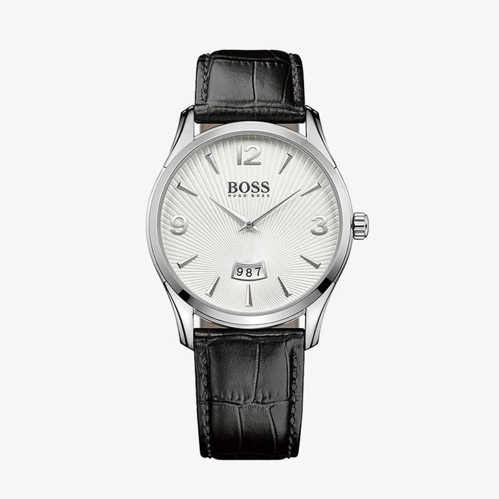 Hugo Boss นาฬิกาข้อมือผู้ชาย Hugo Boss Commander White Dial Black รุ่น 1513449