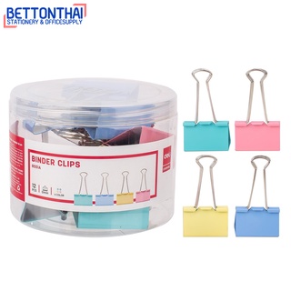 Deli 8551A Binder Clip 51 mm คลิปหนีบกระดาษสีแฟนซี ขนาด 51 mm แพค 12 ชิ้น ยี่ห้อ Deli คลิป คลิปหนีบกระดาษ คลิปสี