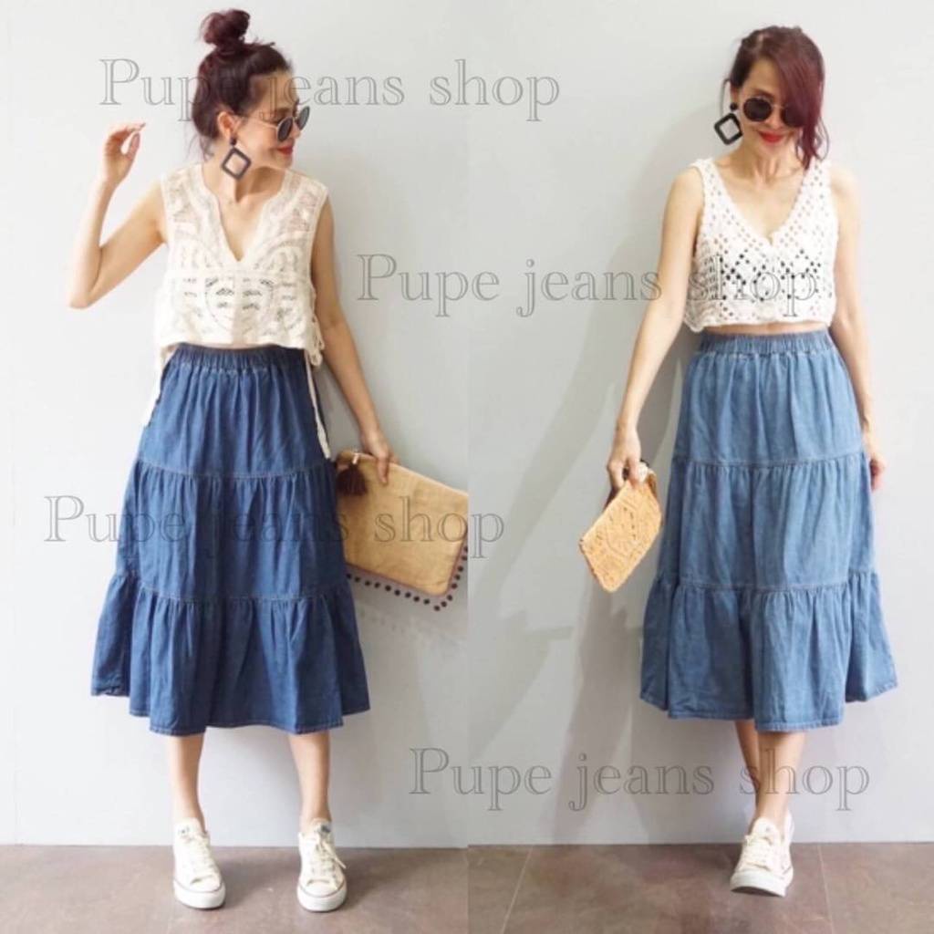 Pupe jeans shop กระโปรงผ้ายีนส์แฟร์ชั่น