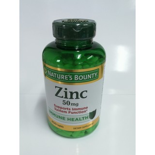 *พร้อมส่งจากไทย กระปุกใหญ่ 400 แคปซูล จากอเมริกา-ซิงค์ Zinc แร่สังกะสี 400 แคปซูล Natures Bounty Zinc 50mg, 400 Caplets