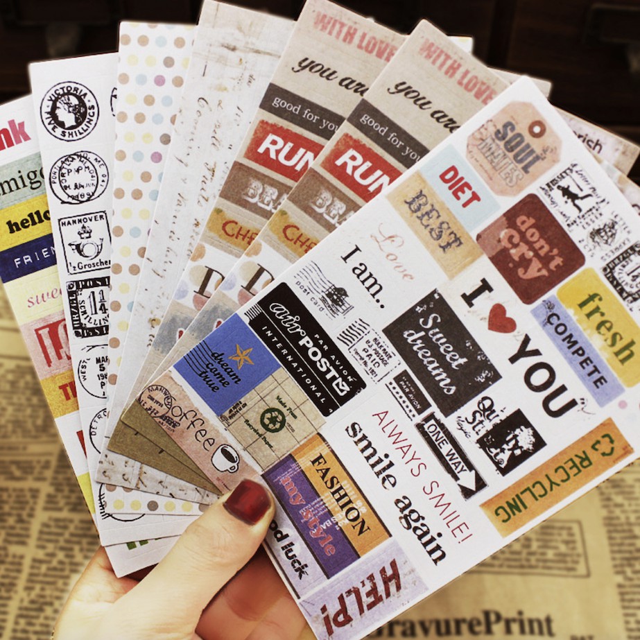 6 ชิ้นสติกเกอร์แผ่นชุด DIY Planner โน้ตบุ๊คสมุดภาพสติกเกอร์เครื่องเขียนน่ารัก