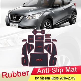 แผ่นยางรองพื้นประตูรถยนต์ กันลื่น สําหรับ Nissan Kicks 2016 2017 2018 2019 2020 2021