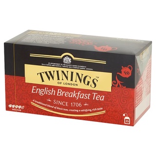 🔥The Best!! ทไวนิงส์ อิงลิชเบรกฟาสต์ ที ชาชนิดซอง 2กรัม x 25 ซอง Twinings English Breakfast Tea 2g x 25 Teabags