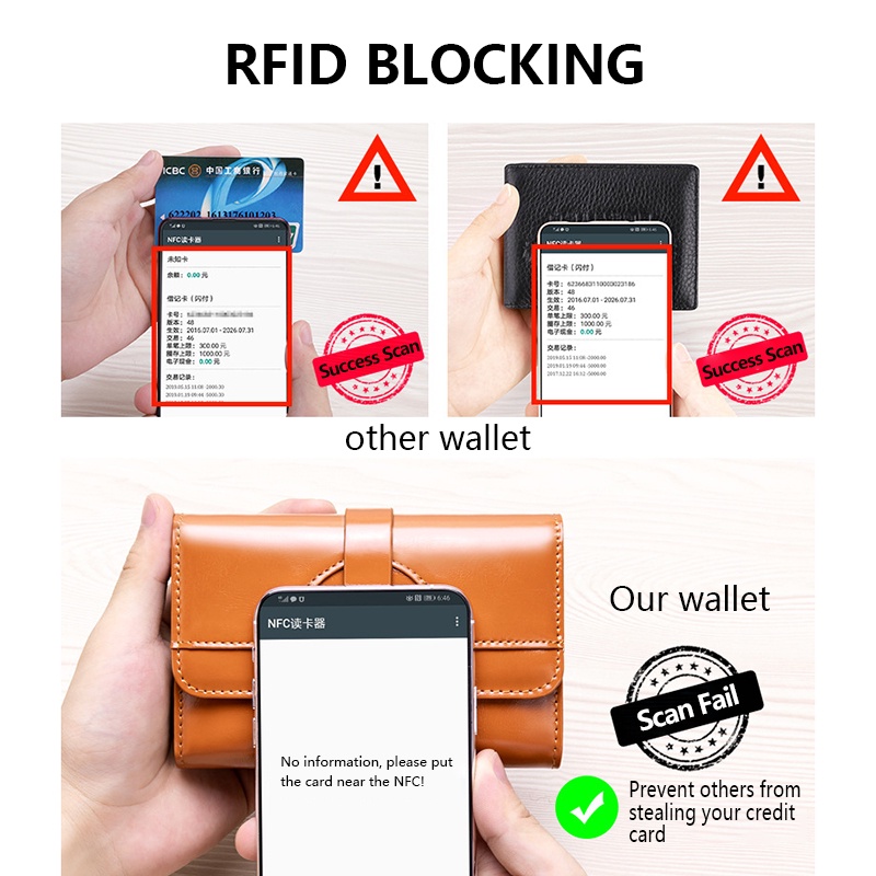 กระเป๋าสตางค์ผู้หญิง กระเป๋าถือ หนังแท้ RFID ความจุมาก