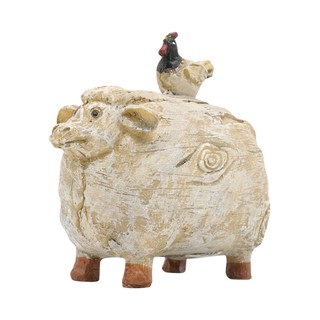 รูปปั้นโพลีเรซิ่น Sheep S KASSA HOME รุ่น B4921208 ขนาด 8 x 5 x 8 ซม. สีน้ำตาล