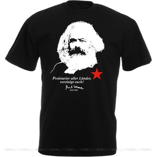 คอตต้อนคอกลมเสื้อยืดลําลอง แขนสั้น พิมพ์ลาย KARL MARX Proletarier s s สไตล์ฮิปฮอป เข้าได้กับทุกชุด สําหรับผู้ชาย เพาะกาย