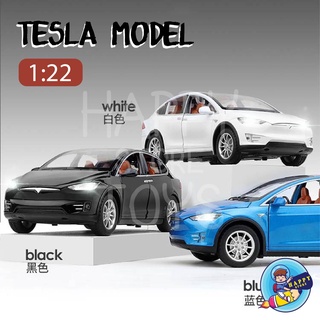 โมเดลรถ​เหล็ก​ [มีกล่อง]​ รถ Tesla Model X สเกล 1/22 ยาว ​Car models มีไฟหน้าไฟท้าย มีเสียง