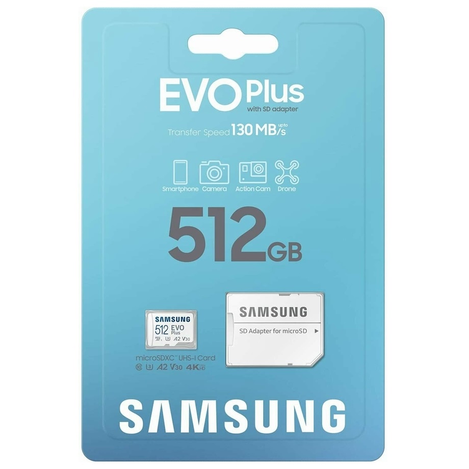 Samsung 512GB EVO Plus Micro SDXC With Adapter (160MB/s)