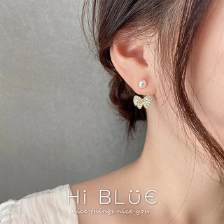 ต่างหูเข็มเงิน เกรด S925 ประดับไข่มุก และพลอยเทียม ขนาดเล็ก แบบเรียบง่าย สไตล์เกาหลีใต้