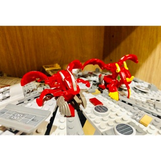 Bakugan Baku Sky Raiders Red Pyrus Fusion Dragonoid &amp; Bakugan Red Pyrus Commandix Fusion Dragonoid Set #บาคุกัน