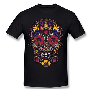 เสื้อยืดผ้าฝ้ายพิมพ์ลายขายดี เสื้อยืด ผ้าฝ้าย พิมพ์ลาย Day Of The Dead Sugar Skullanime เหมาะกับเทศกาลฮาโลวีน สําหรับผู้