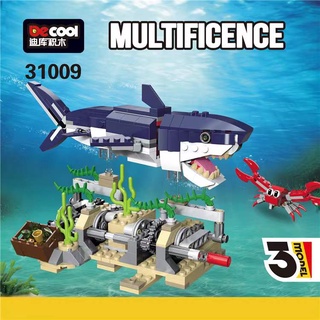 บล็อกตัวต่อเลโก้ รูปสัตว์ทะเลลึก ฉลาม 31088LEGO ของเล่นเสริมการเรียนรู้ สําหรับเด็ก