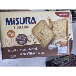 ขนมปัง โฮลวีท อบกรอบ ชนิดแผ่น ตรา มิซูร่า 320 G. Misura Firrextra Wholemeal Rusks