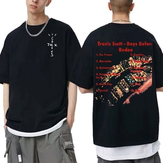 [S-5XL] เสื้อยืดลําลอง แขนสั้น พิมพ์ลาย Travis Scott Days Before Redeo สไตล์ฮิปฮอป สําหรับผู้ชาย ผู้หญิง