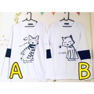 เสื้อแขนยาว 🐱 ลายแมว [ราคาต่อ1ตัว]