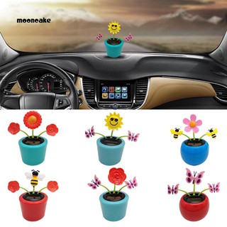 ☼Mooncake☼Solar Power Flower Floral Car Dashboard Interior Ornament Home Decoration Gift