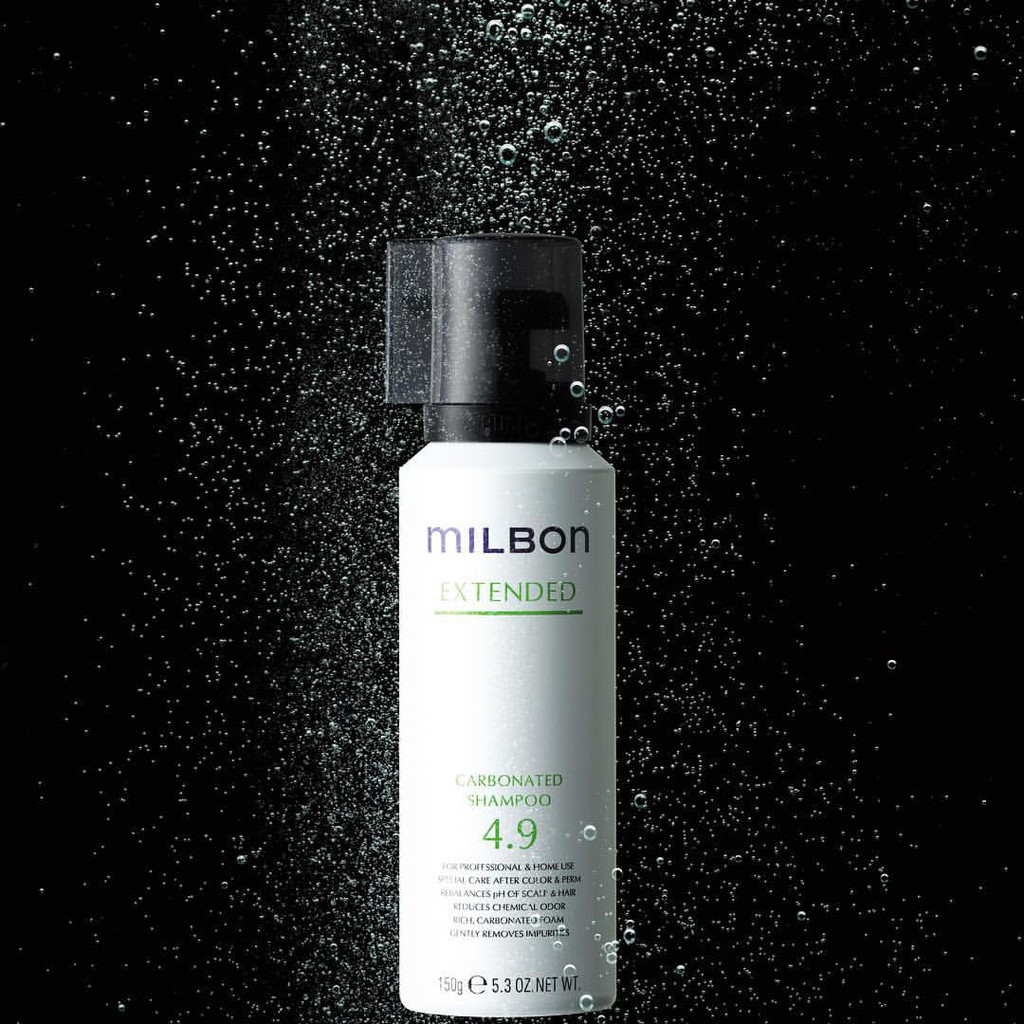 Milbon extended carbonated shampoo 4.9  / 150g. ( แชมพูคาบอเนต 4.9 แก้ผมร่วง รังแค ดีท็อกหนังศรีษะหล