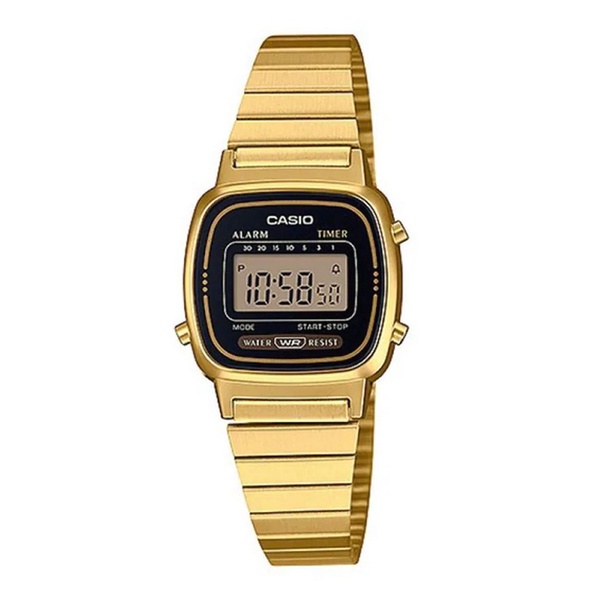 Casio Standard นาฬิกาข้อมือผู้หญิง สายสแตนเลส รุ่น LA670,LA670WGA,LA670WGA-1,LA670WGA-1DF - สีทอง