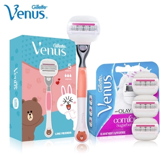 Gillette Venus มีดโกนหนวด 5 ชั้น บางพิเศษ พร้อมเจลบาร์ เพื่อความปลอดภัย สําหรับผู้หญิง