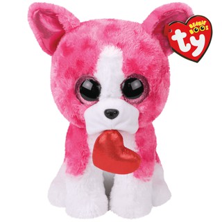 TY ตุ๊กตา ทีวาย Beanie Boos ROMEO - pink dog size medium